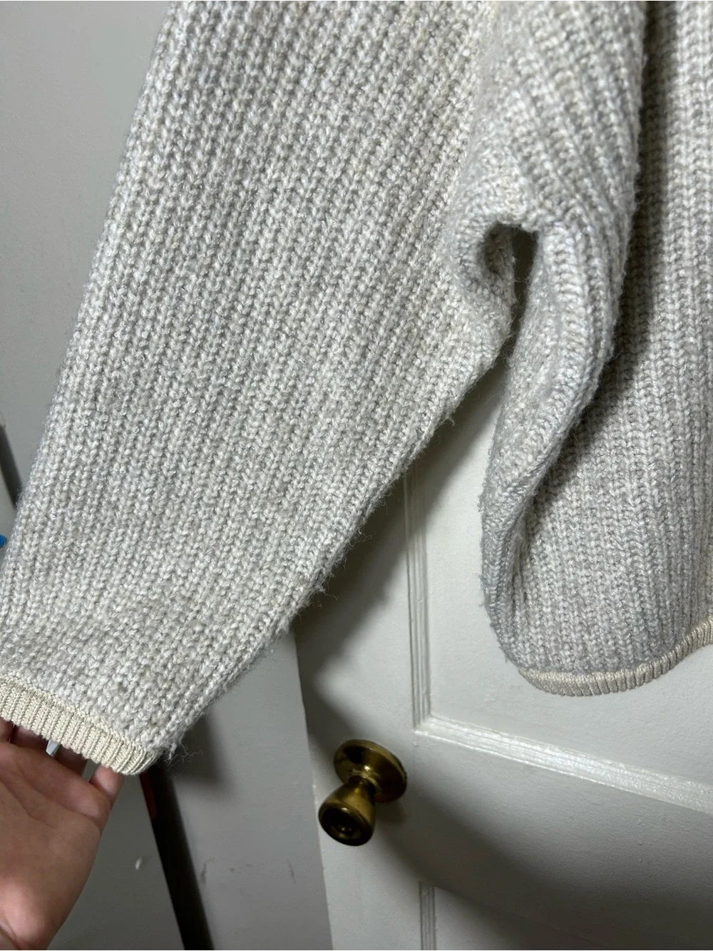 Varley darwell mockneck sweater true knit mirage zipper details womens L cotton